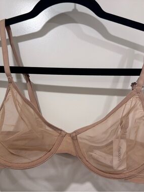 Sheer Nude Underwire Bra with Adjustable Straps